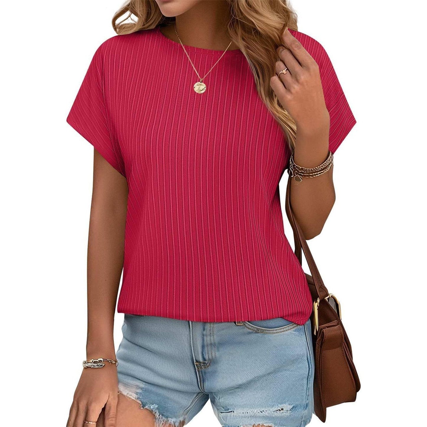 ✨Damen Sommer Klassisches Jacquard-Streifen-T-Shirt