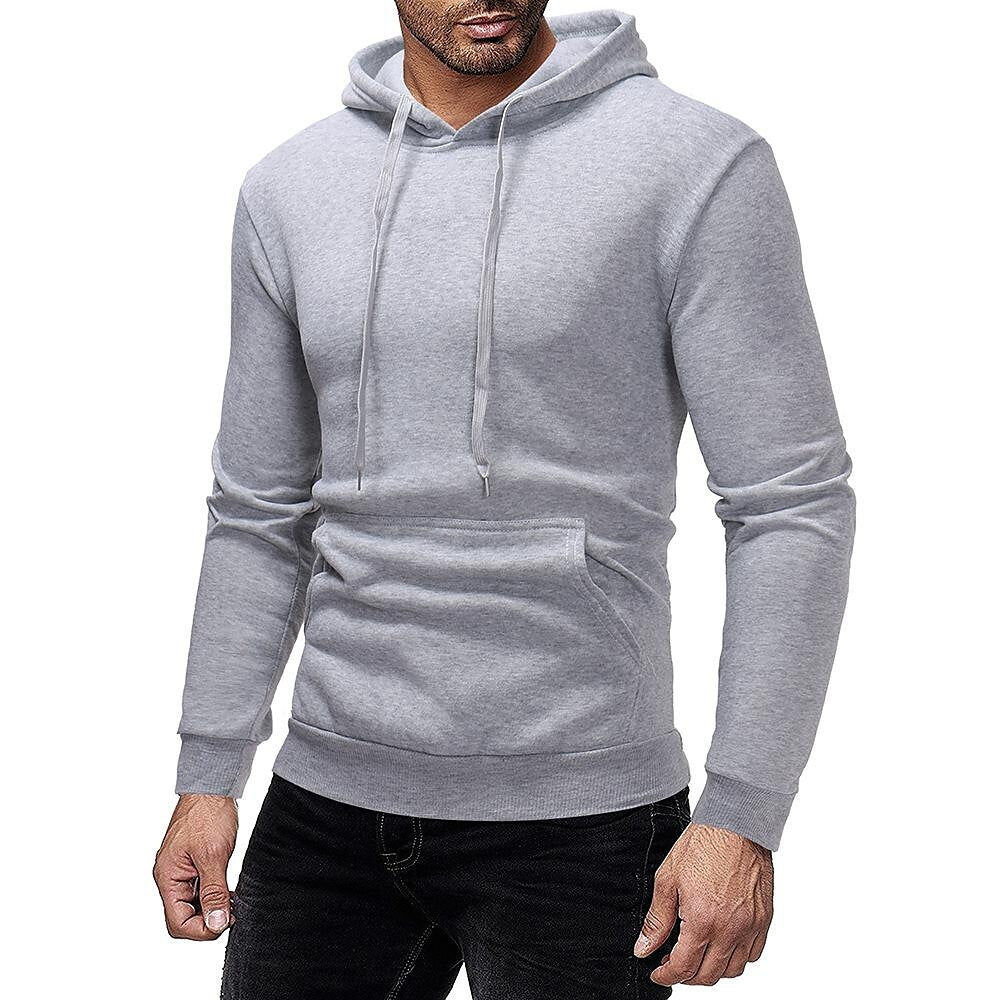 Herren Basic einfarbiger Kapuzenpullover